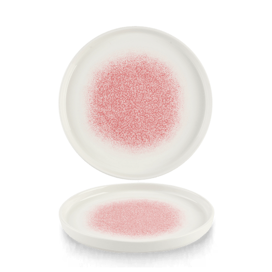 Raku Pink Quartz Walled Plate 8.25" Box of 6 (3-5 Working Days Delivery)