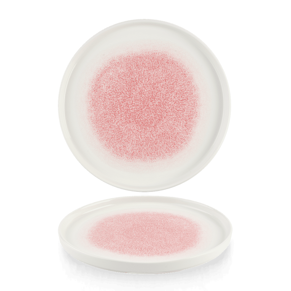 Raku Pink Quartz  Walled Plate 10 2/8" Box 6