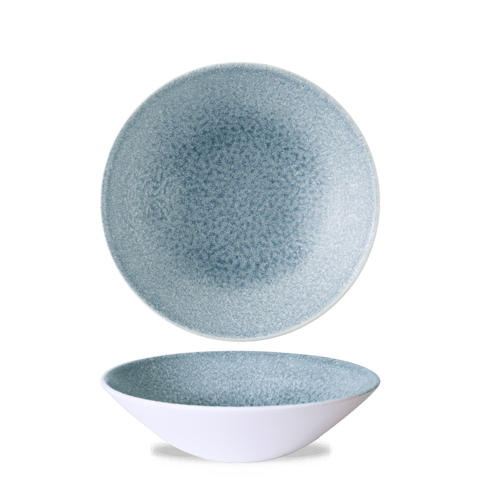 Raku Topaz Blue Evolve Deep Coupe Bowl 8 2/3" Box 6