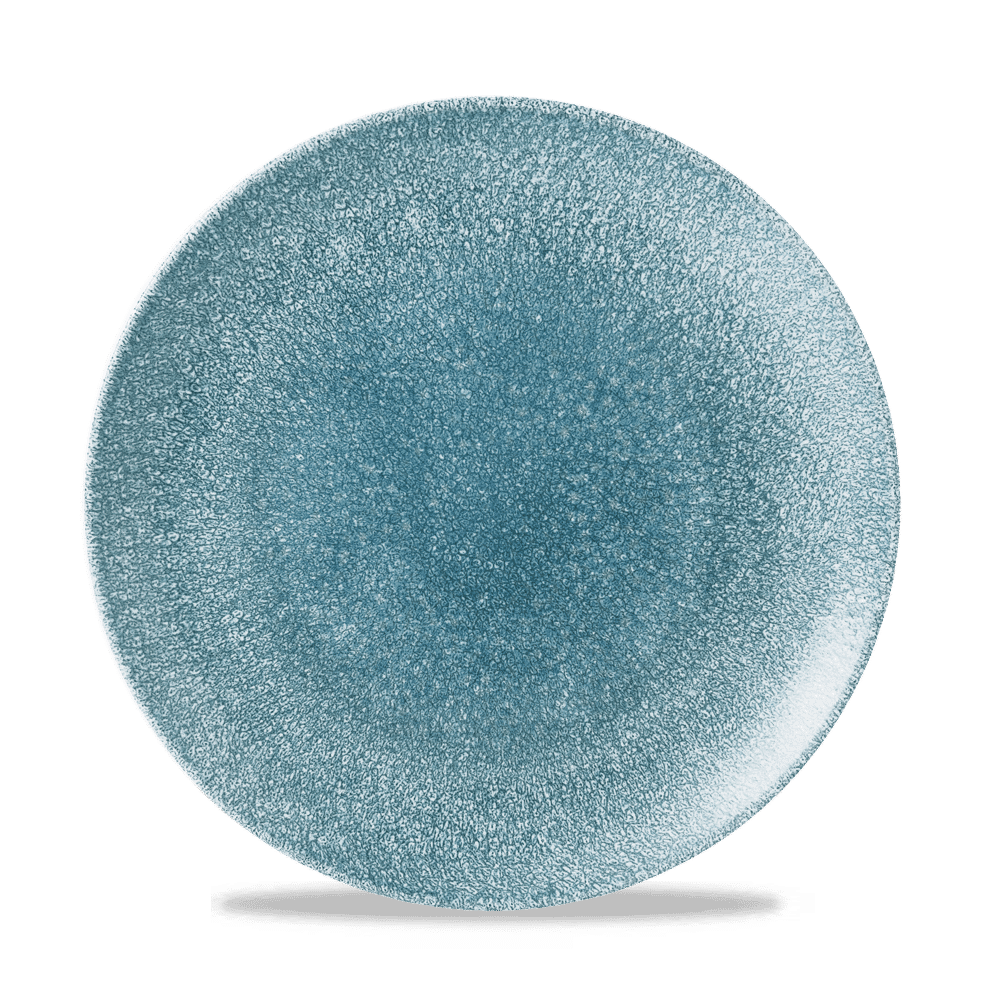 Raku Topaz Blue Evolve Coupe Plate 10.25" Box 12