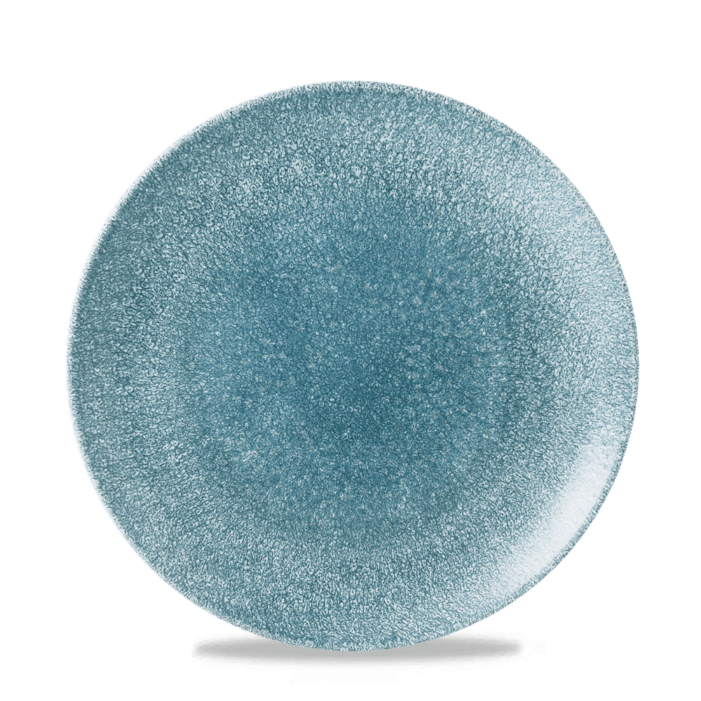 Raku Topaz Blue Evolve Coupe Plate 8.67" Box 12