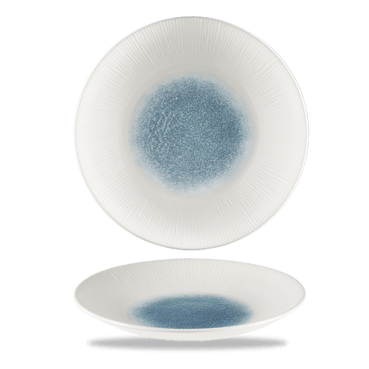 Raku Topaz Blue Bamboo Deep Coupe Plate 10 5/8" Box of 12 (3-5 Working Days Delivery)