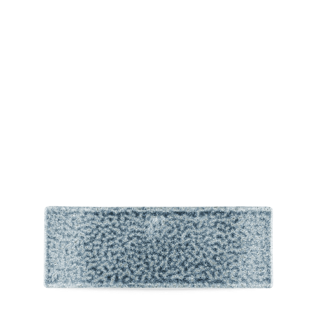 Raku Topaz Blue Oblong Plate 25X9Cm Box 6