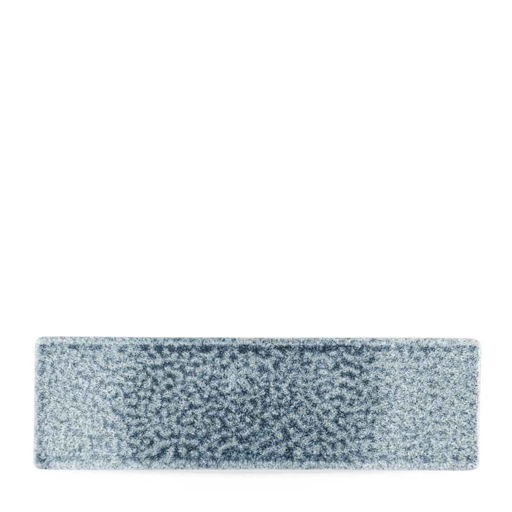 Raku Topaz Blue Oblong Plate 30X9Cm Box 6