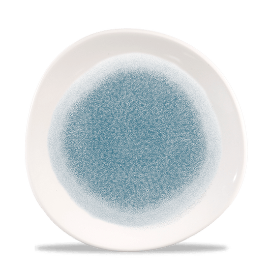 Raku Topaz Blue Round Trace Plate 26.4Cm Box of 12 (3-5 Working Days Delivery)