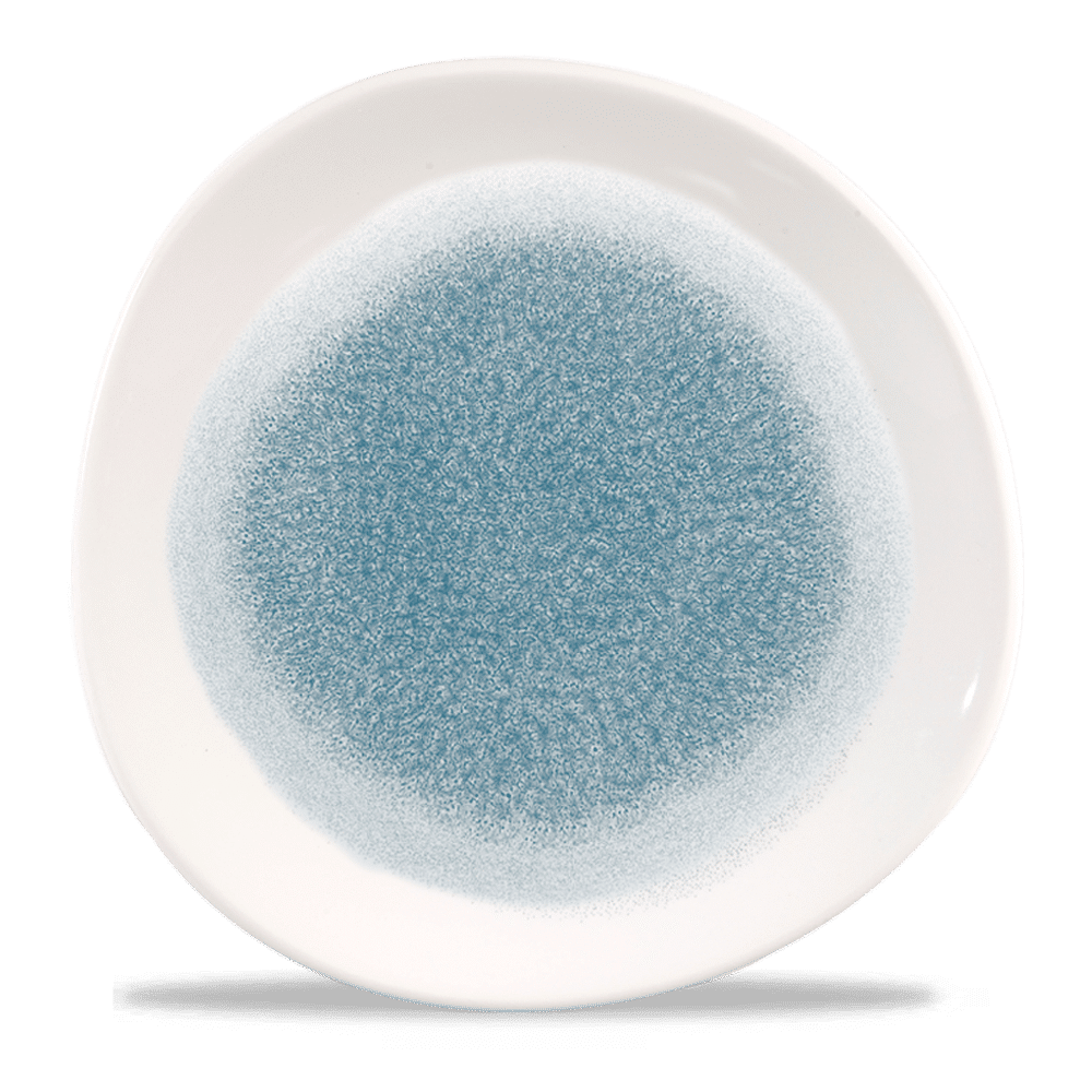 Raku Topaz Blue Round Trace Plate 11 1/4" Box 12
