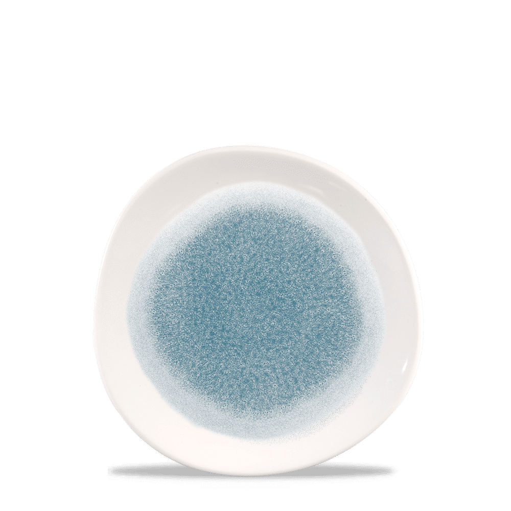 Raku Topaz Blue Round Trace Plate 7 1/4" Box 12