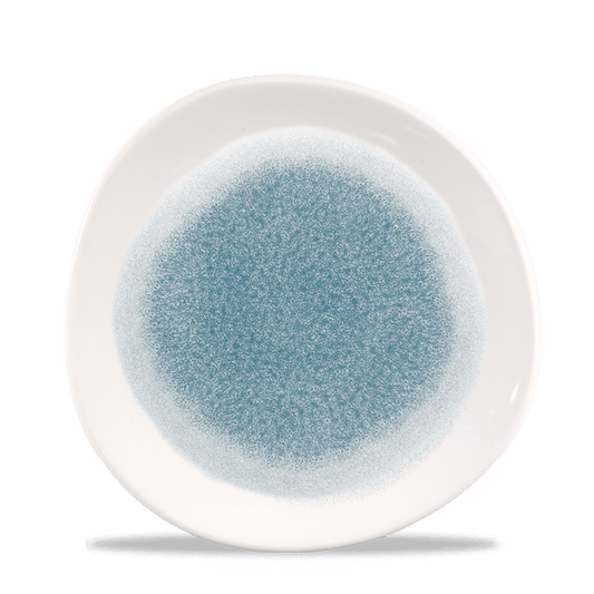 Raku Topaz Blue Round Trace Plate 21Cm Box of 12 (3-5 Working Days Delivery)