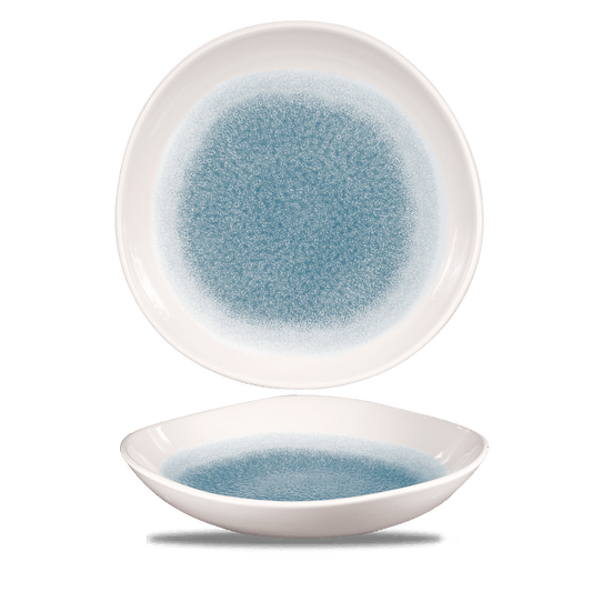 Raku Topaz Blue Organic Trace Bowl 25.3Cm Box of 12 (3-5 Working Days Delivery)