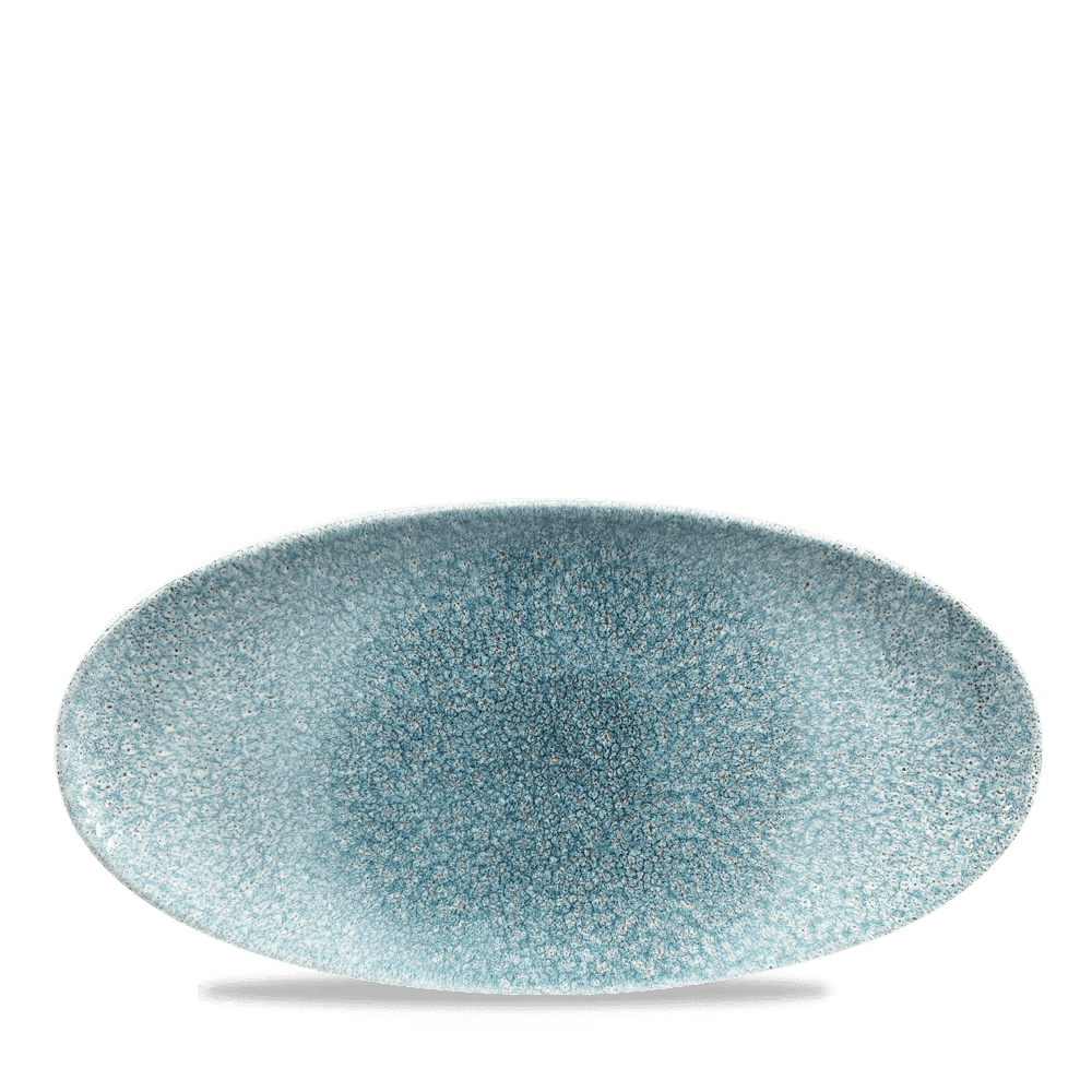 Raku Topaz Blue Oval Chefs Plate 11 4/5X5 3/4" Box 12