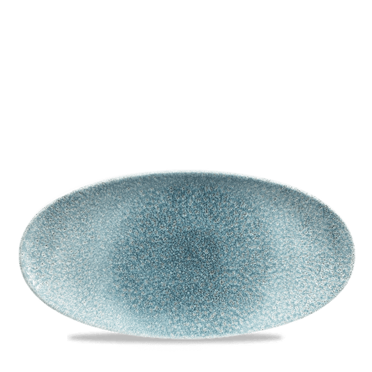 Raku Topaz Blue Oval Chefs Plate 11 4/5X5 3/4" Box of 12 (3-5 Working Days Delivery)