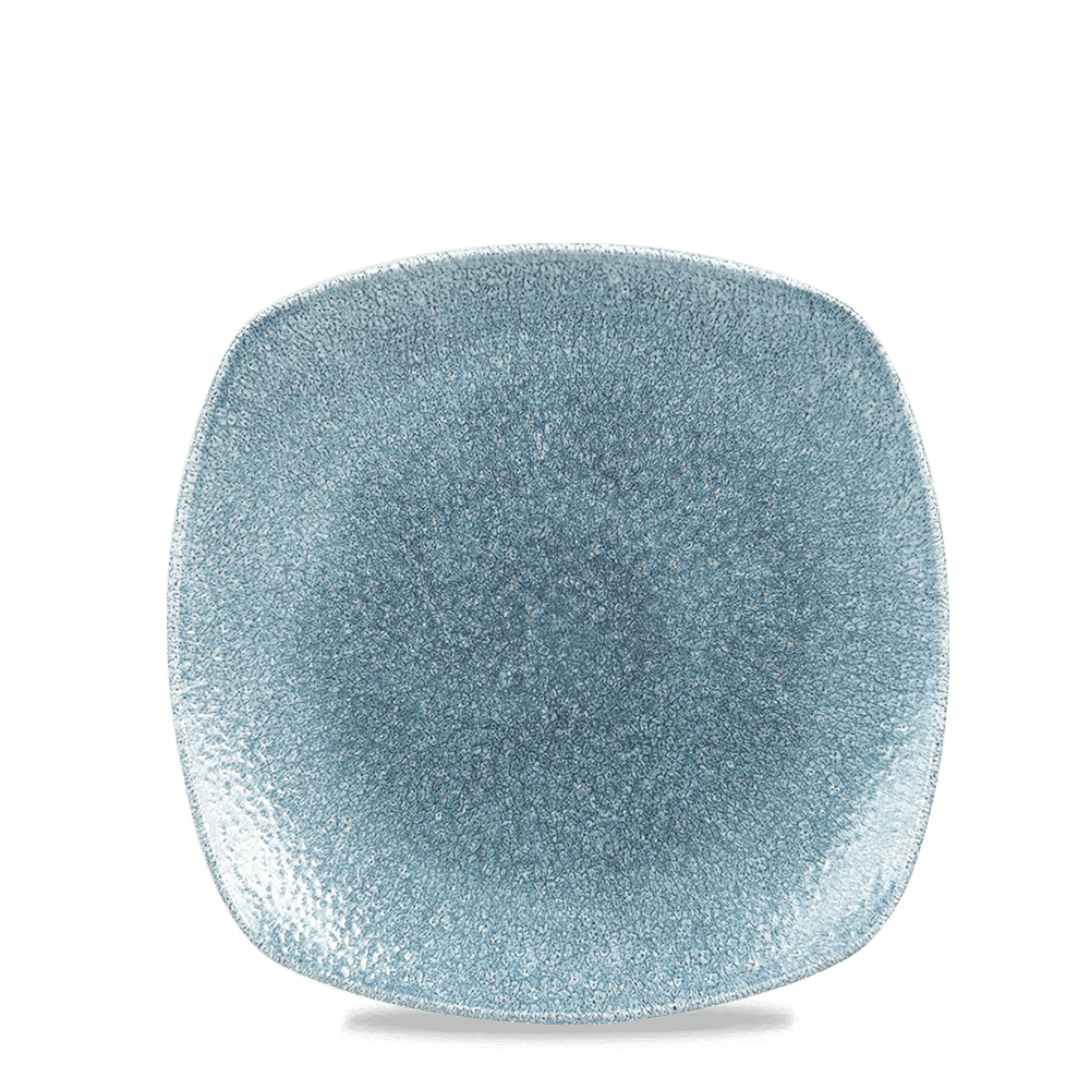 Raku Topaz Blue X Squared Square Plate 8.5" Box 12