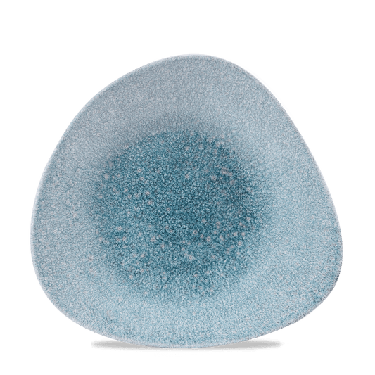 Raku Topaz Blue Triangle Shallow Bowl 10 3/4"X10 1/2" Box of 12 (3-5 Working Days Delivery)