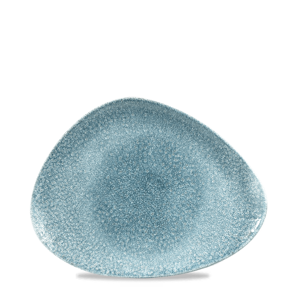 Raku Topaz Blue Triangle Chefs Plate 7 3/4X5 3/4" Box 12