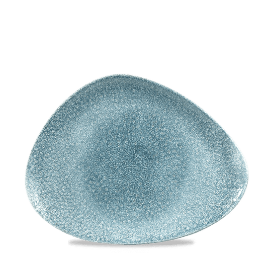Raku Topaz Blue Triangle Chefs Plate 10 3/8"X8" Box of 12 (3-5 Working Days Delivery)