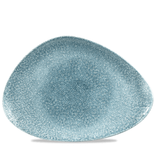 Raku Topaz Blue Triangle Chefs Plate 14X9 3/4" Box of 6 (3-5 Working Days Delivery)