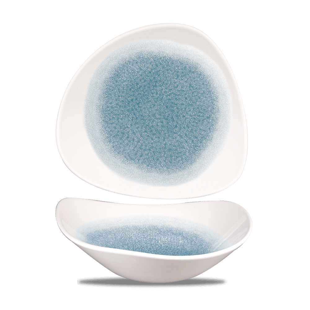 Raku Topaz Blue Lotus Bowl 23.5Cm Box 12