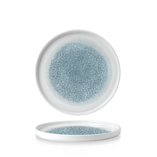 Raku Topaz Blue Walled Plate 8.67" Box of 6 (3-5 Working Days Delivery)