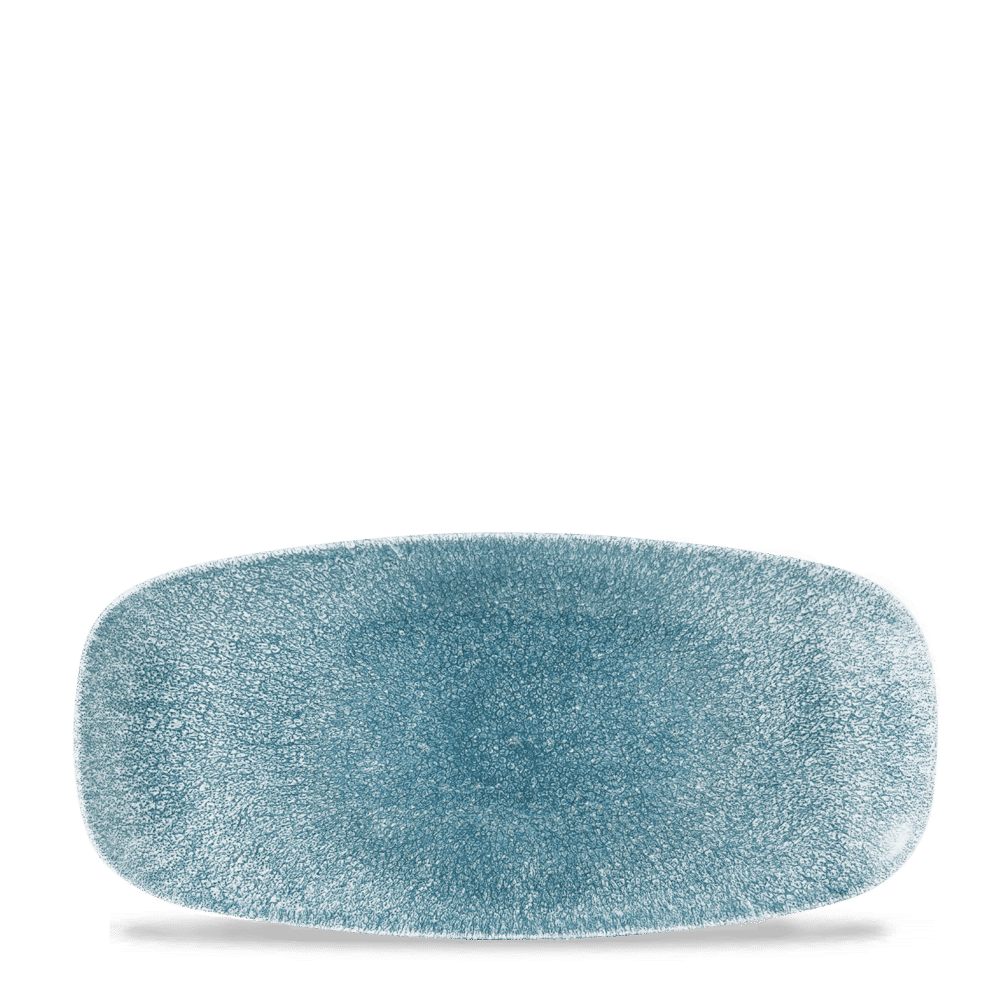 Raku Topaz Blue  Chefs Oblong Plate 10.6"X5" Box 12