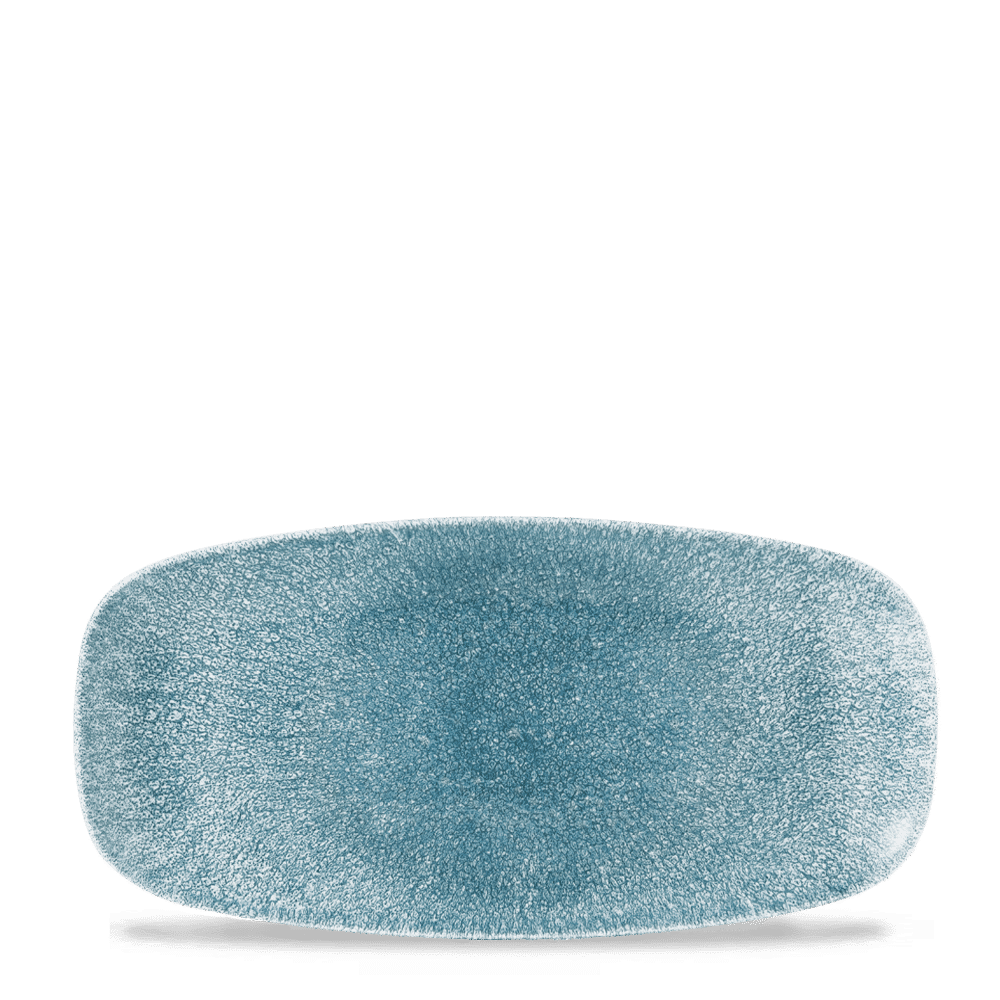 Raku Topaz Blue  Chefs Oblong Plate 11 3/4X6" Box 12