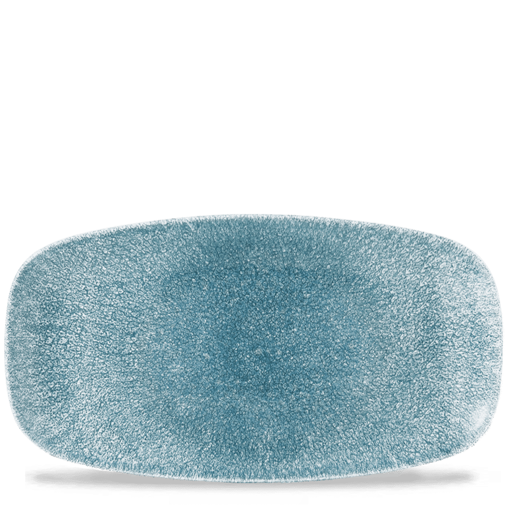 Raku Topaz Blue  Chefs Oblong Plate 13 7/8X7 3/8" Box 6