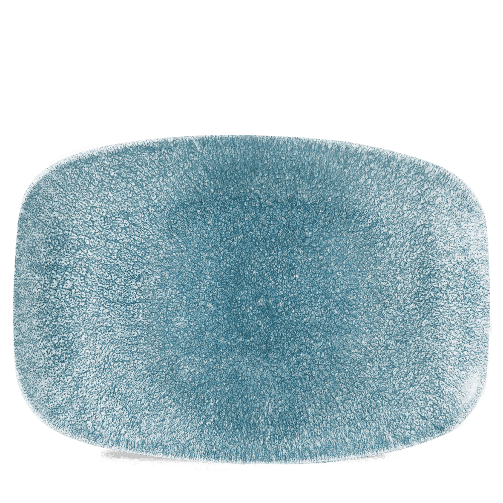Raku Topaz Blue Oblong Platter 13 1/2" X 9 1/4" Box 6