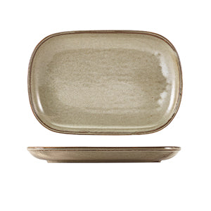 Terra Porcelain Grey Rectangular Plate 24 x 16.5cm - Pack of 6