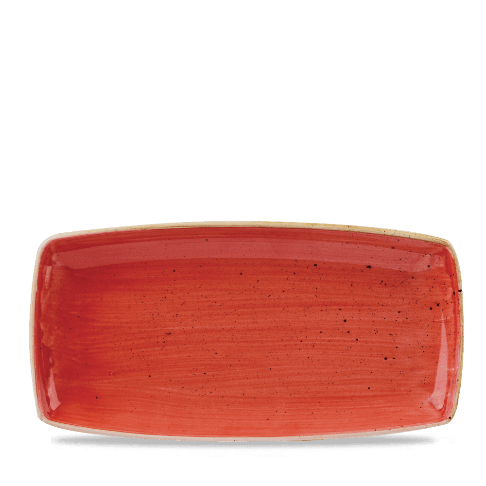 Stonecast Berry Red  Oblong Plate 34.5Cm Box 6