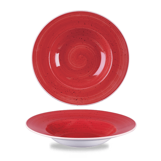 Stonecast Berry Red Profile Wide Rim Bowl Med 9.4" Box of 12 (3-5 Working Days Delivery)