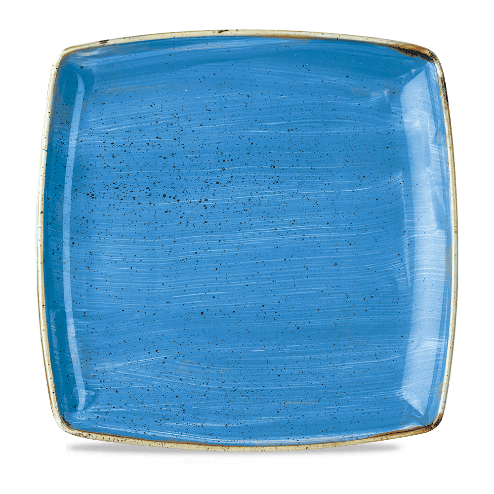 Stonecast Cornflower Blue Square Deep Plate 26.8Cm Box 6