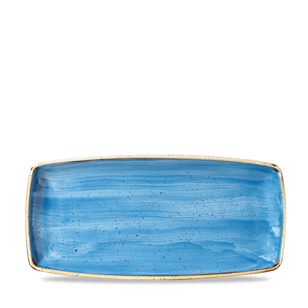 Stonecast Cornflower Blue  Oblong Plate 29.5Cm Box 12