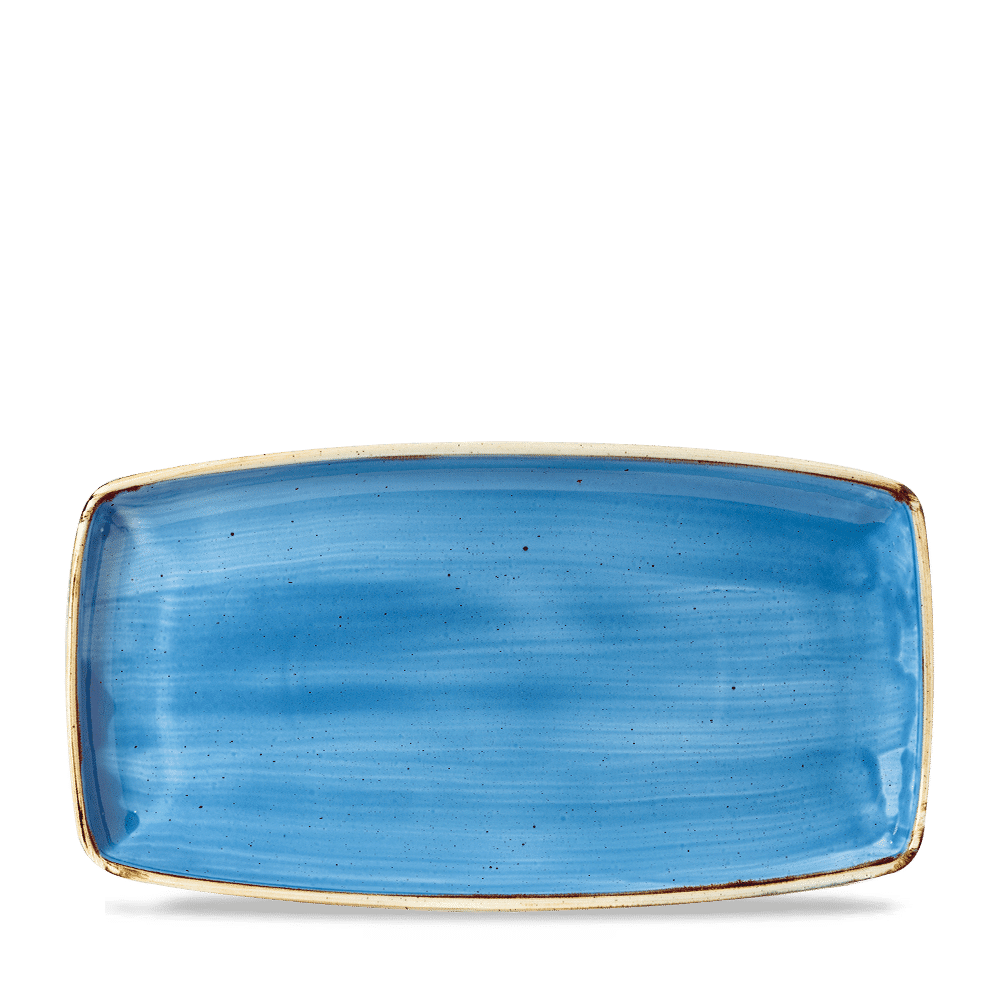 Stonecast Cornflower Blue  Oblong Plate 34.5Cm Box 6