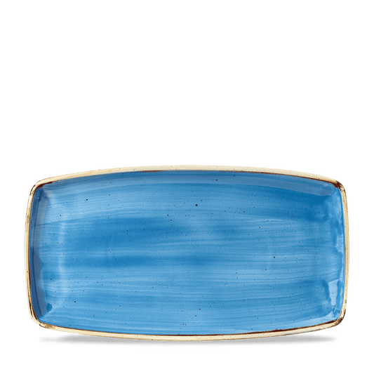 Stonecast Cornflower Blue Oblong Plate 34.5Cm Box of 6 (3-5 Working Days Delivery)