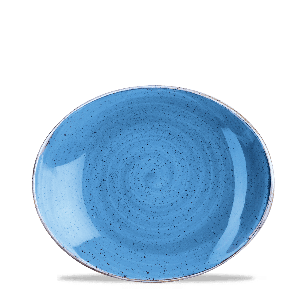 Stonecast Cornflower Blue Oval Plate 19.2Cm Box 12