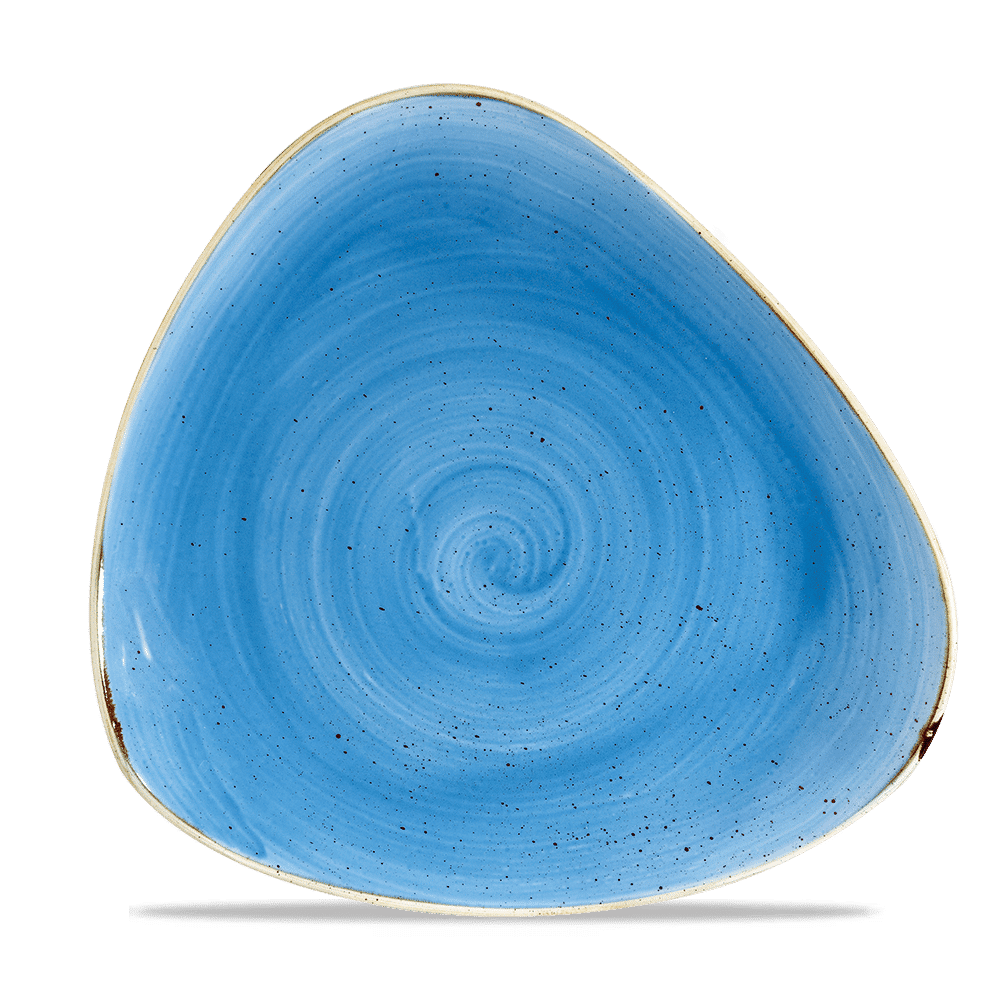 Stonecast Cornflower Blue Triangle Plate 26.5Cm Box 12