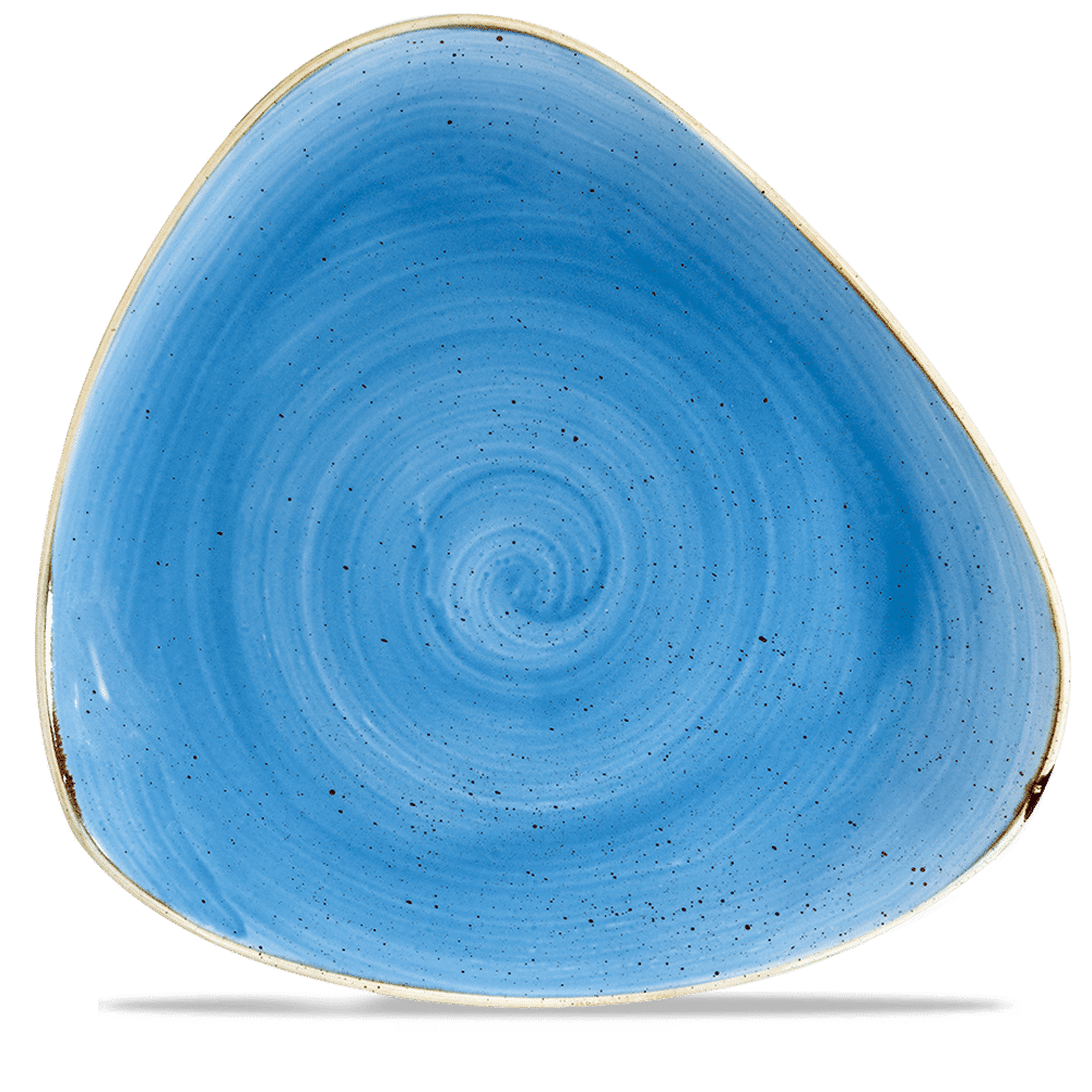 Stonecast Cornflower Blue Triangle Plate 31.1Cm Box 6