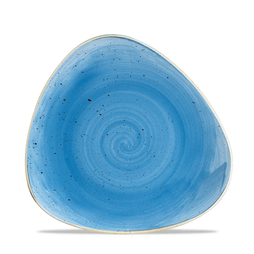 Stonecast Cornflower Blue Triangle Plate 8" Box 12
