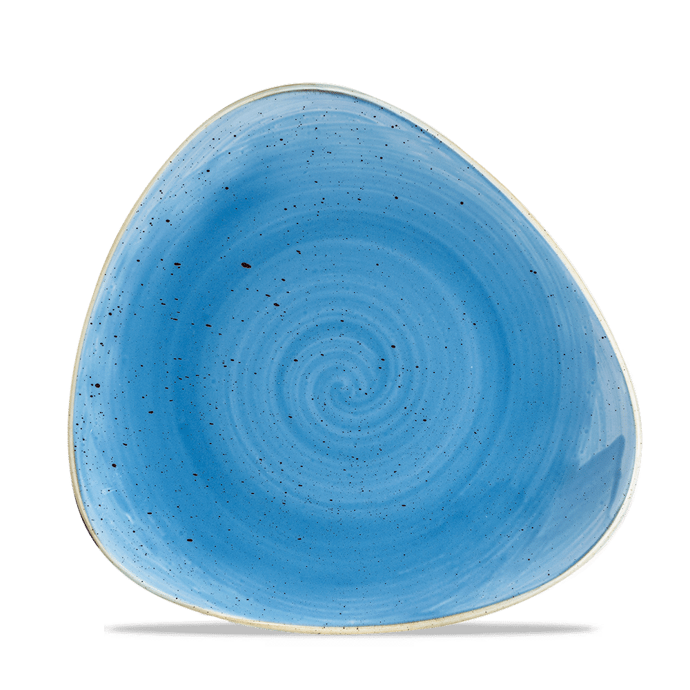 Stonecast Cornflower Blue Triangle Plate 9 5/8" Box 12