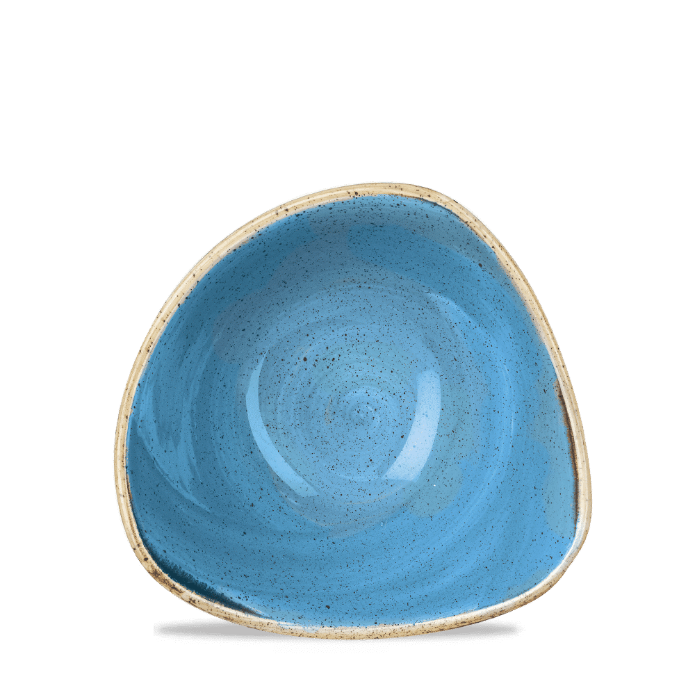 Stonecast Cornflower Blue Triangular Bowl 15.3Cm Box 12