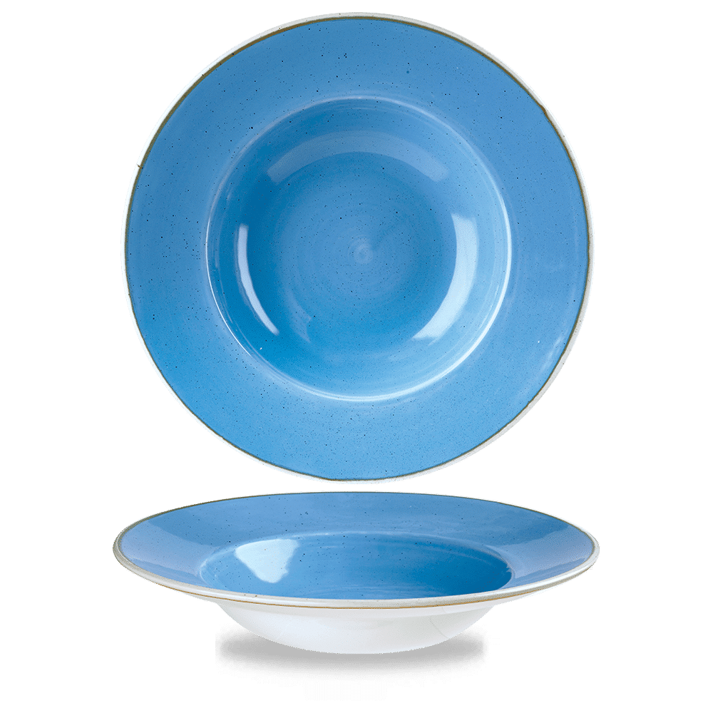 Stonecast Cornflower Blue Profile Wide Rim Bowl Large 27.69Cm Box 12