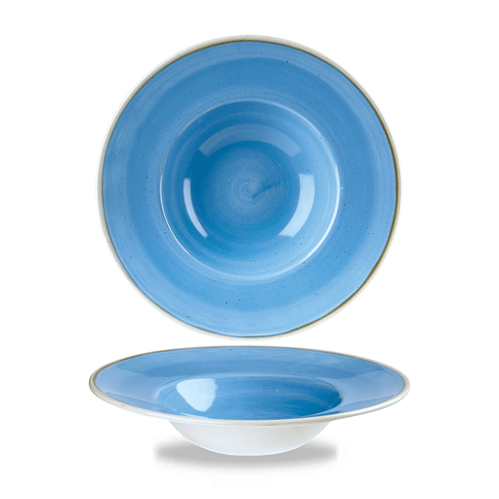 Stonecast Cornflower Blue Profile Wide Rim Bowl Med 23.88Cm Box 12