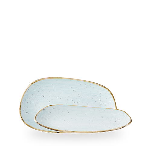 STONECAST DUCK EGG OPAL ORGANIC OBLONG PLATE 26X15CM BOX 12