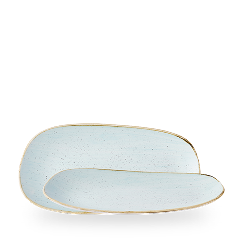 STONECAST DUCK EGG OPAL ORGANIC OBLONG PLATE 30X15CM BOX 12