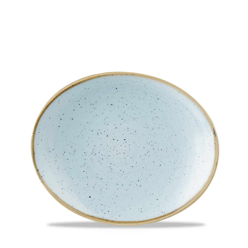 Stonecast Duck Egg Orbit Oval Coupe Plate 19.7Cm Box 12