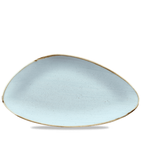 Stonecast Duck Egg Triangle Chefs Plate 13 3/4"X7 3/8" Box of 6 (3-5 Working Days Delivery)