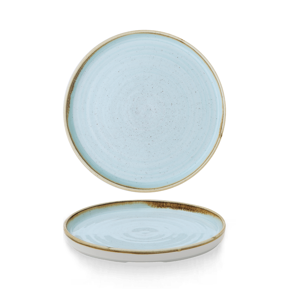 Stonecast Duck Egg  Walled Plate 8.67" Box 6