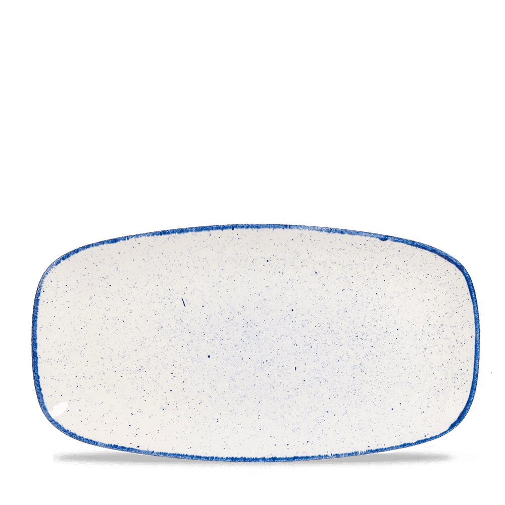Stonecast Hints Indigo  Chefs Oblong Plate 13 7/8X7 3/8" Box 6