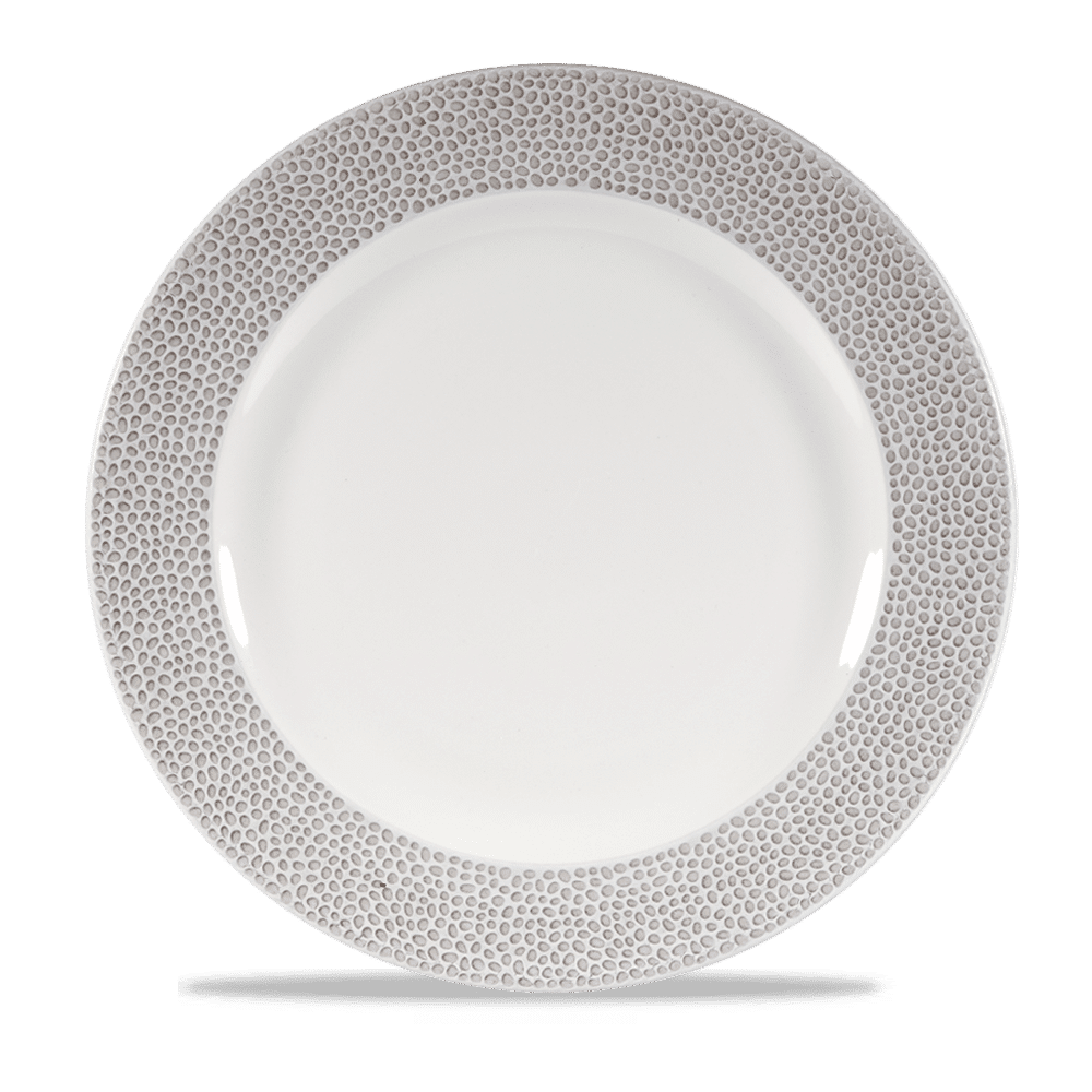 Isla Spinwash Shale Grey  Footed Plate  10 7/8" Box 12