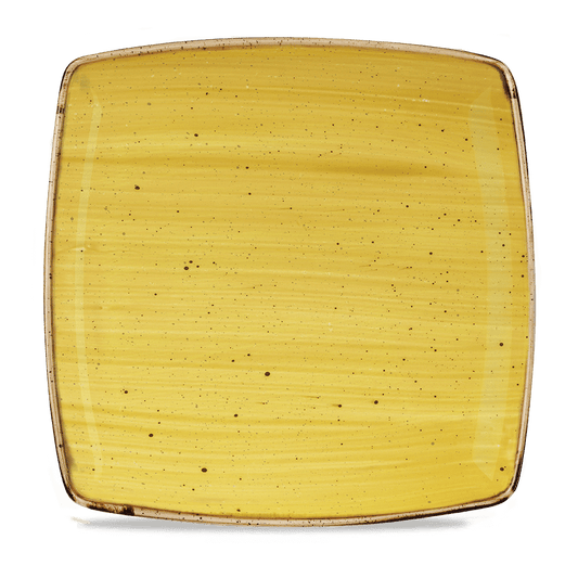 Stonecast Mustard Deep Square Plate 26Cm Box of 6 (3-5 Working Days Delivery)