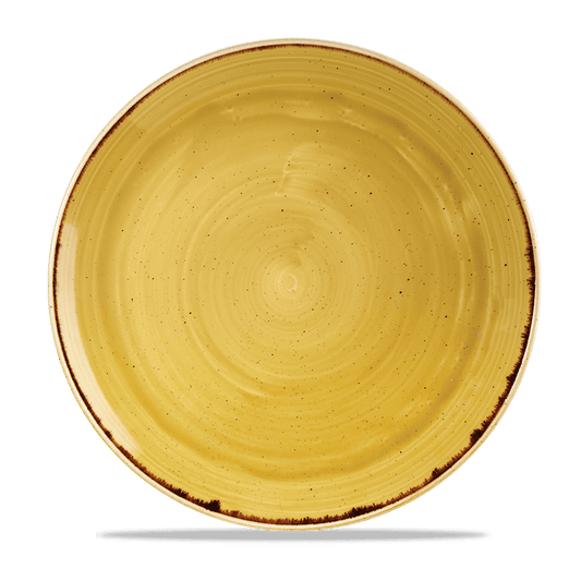 Stonecast Mustard Evolve Coupe Plate 28.8Cm Box of 12 (3-5 Working Days Delivery)